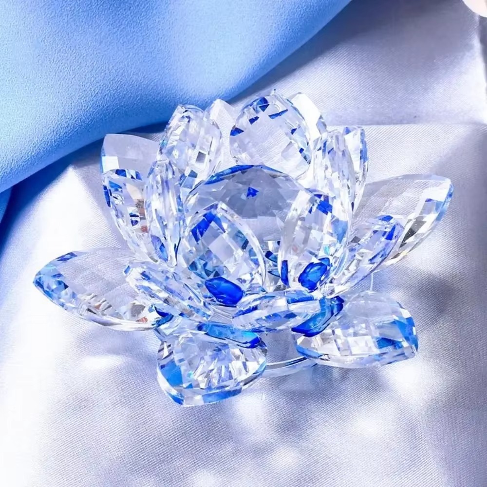 Paper Weight Crystal - Figurine de fleur de lotus en